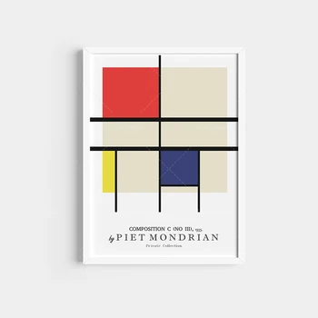 Piet Mondrian Expoziție De Postere | Piet Mondrian Imprimare | Abstracte De Artă | Artă Modernă | Decor De Perete | Perete De Arta | Arta Print